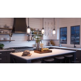 Luxury Contemporary Pendant Light, Small Size: 10"H x 5.875"W, with Modern Farmhouse Style Elements, Charcoal Finish, UHP2261 from The Memphis Collection by Urban Ambiance