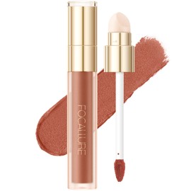 FOCALLURE Misty Matte Liquid Lipstick,Build-in Sponge Lip Brush,Waterproof Long-lasting Lip Mud,Dual Use Cheek and Lip Tint