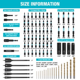 DuraTech 87 PCS Impact Screwdriver Bit and Drill Bit Set, Socket Set, Hex Shank Adapters Extension Bar Tools with Quick Fit Tough Case for Metal, Wood, Plastic, High Speed Steel Titanium Drill