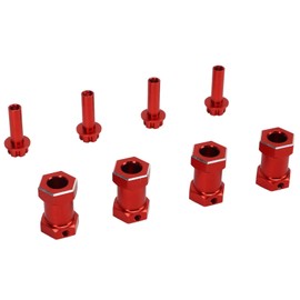 RC Wheel Hex Hub Spacers, 4 Pcs RC Hex Hub Replacement CNC Machined Easy to Use 12mm Combiner for RC Climbing Car(Red)