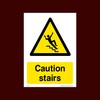 Caution Stairs Plastic Sign (WG72) - Men Working, Very Hot