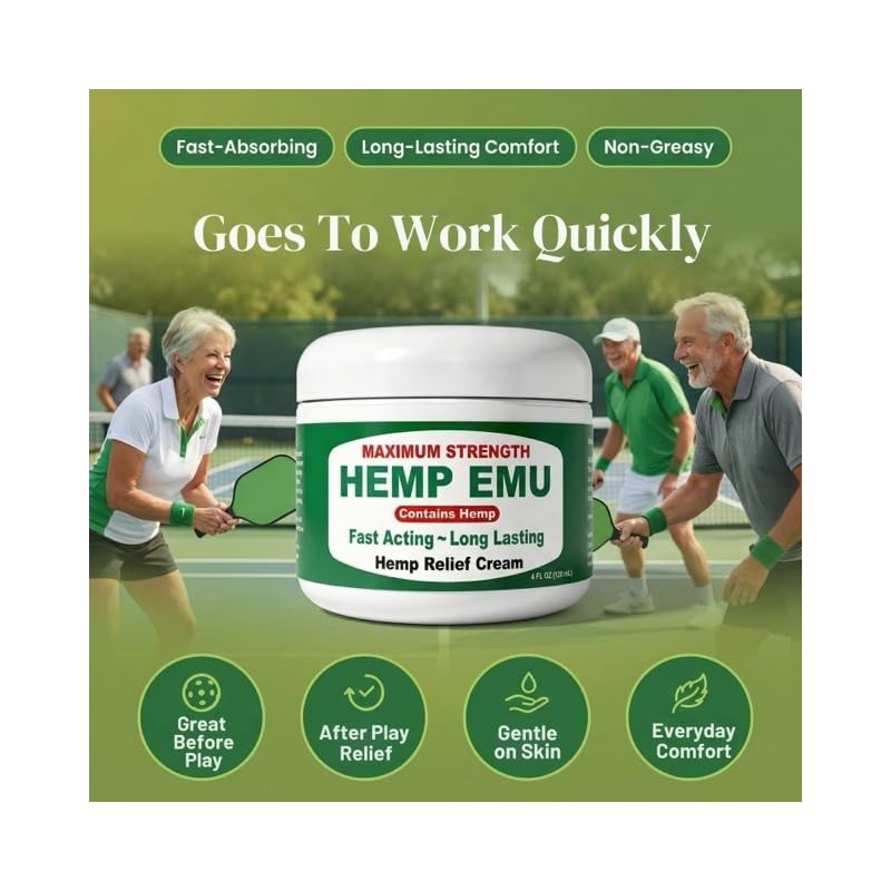 Hemp Emu Joint & Muscle Cream, 4 Oz