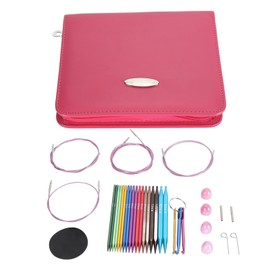 9 Pairs Circular Knitting Needle Set 3.5‑8mm Colorful Square Aluminum Circular Knitting Needles with 40‑100cm Cables