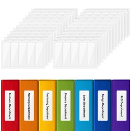 Thinp 120 Pcs Self Adhesive Pockets，Clear Label Holders Binder Labels of 1 X 3 Inch File Folder Labels Clear Adhesive Pockets Holder with Top Open for Storage Bins Notebooks Boxes Label Inserts