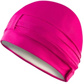 Aqua Speed Women's Swimming Cap Pink Swimming Cap Retro Swimming Cap Elegant Bathing Hat Women Swimming Cap Bathing Hat Polyester Pink Ladies Cap