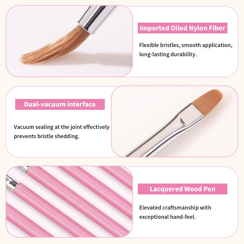 YPYMOD Pack of 6 Double End Nail Brushes, Nail Design