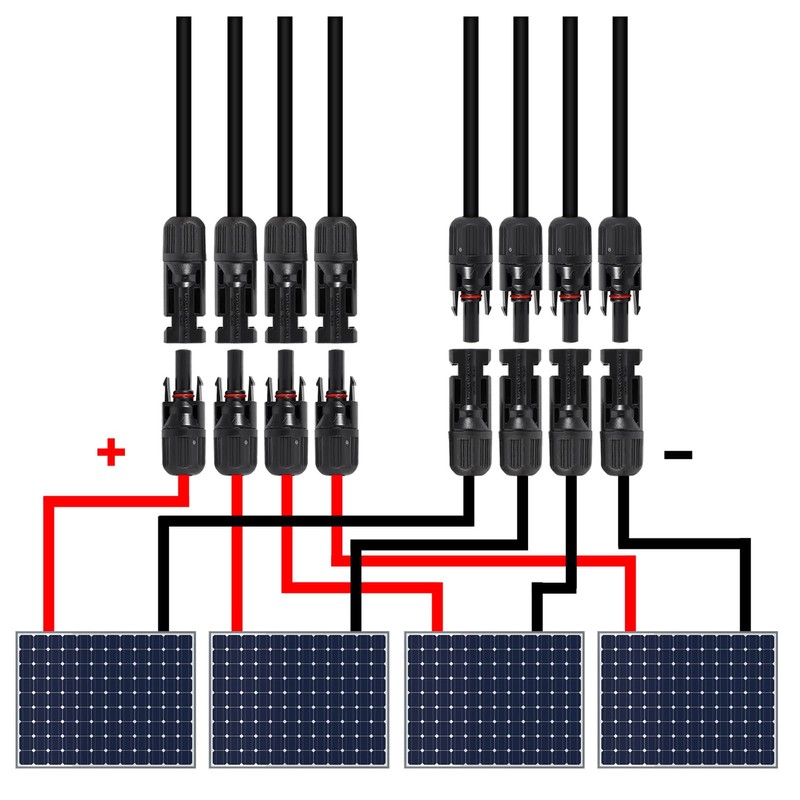 ACEIRMC 2 Pairs Solar Panel Connectors 1 to 4 Y