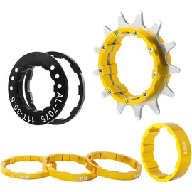 Sarini Bike Single Speed Conversion Kit, 12T Bicycle Single Speed Cassette & Spacer Extra for Easy Conversion to Single Speed Transmission