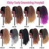 GOTEFERBE Kinky Curly Drawstring Ponytail 1B Off Black Afro Curl