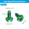 PATIKIL 10-32 x 3/8 Inch Hex Washer Head Grounding Screws,