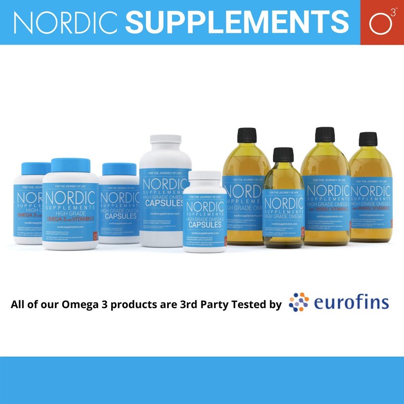 Nordic Supplements Omega 3 Fish Oil 1000mg with Vitamin D
