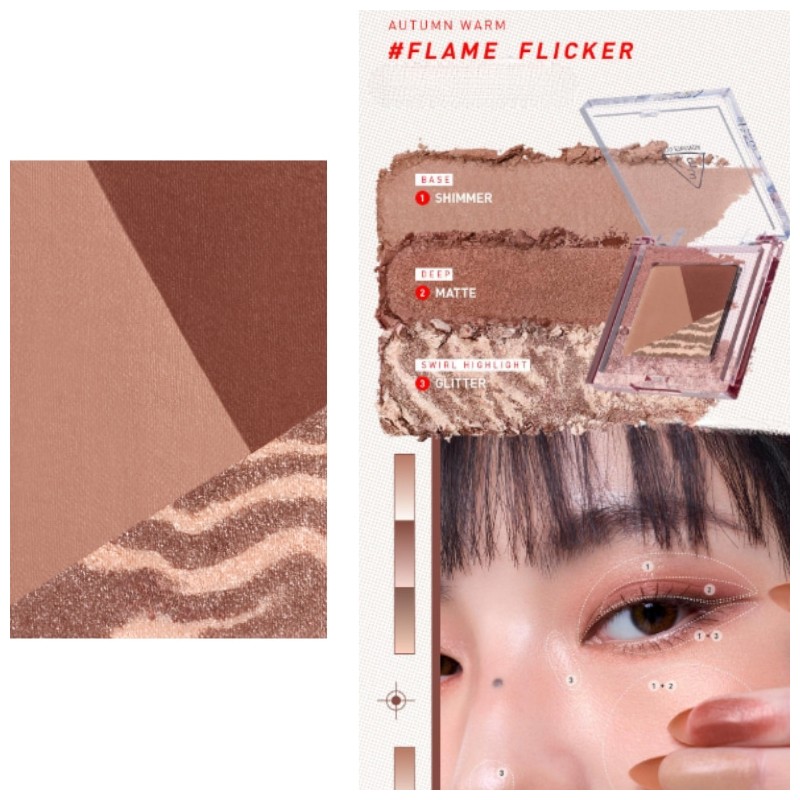 3CE Color Grid Eyeshadow 3.3g, Shade:Lost In Pink