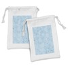 Ambesonne Blue and White Fabric Pouch Set of 2, Abstract