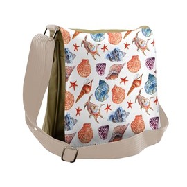 Lunarable Underwater Messenger Bag, Marine Shells Starfishes, Unisex Cross-body