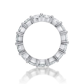 WOAINI Moissanite Eternity Ring for Women Female, 5.0 Cttw Moissanite Stackable Ring Eternity Bands, Engagement Wedding Band Rings for Anniversary Wedding Birthday, 925 Sterling Silver 18K Plated