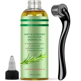 100% Pure Rosemary Mint Scalp & Hair Care Oil – with Castor Oil, Black Seed & Tea Tree – Scalp Nourishment & Deep Hydration (Set 1)