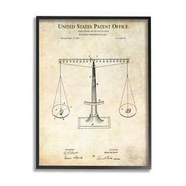 Stupell Industries Weighing Scale Blueprint Diagram Vintage Patent Design, Design by Karl Hronek