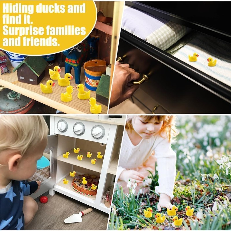 JOISHOP 200pcs Mini Ducks, Resin Tiny Ducks Little Plastic Ducks