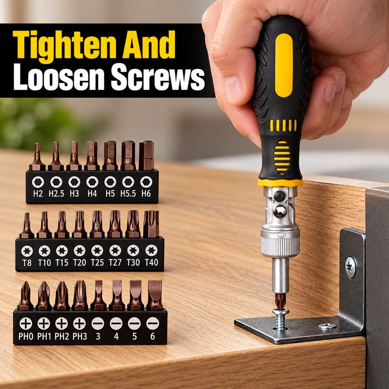 72-Tooth Dual-Way Ratcheting Screwdriver Set – Magnetic Multi-Function Hand Repair