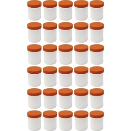 30 Ointment Jar Containers Cream/Ointment Kruke High 25ml Capacity with Orange Coloured Lids – Made in Germany