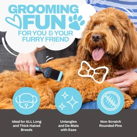The Doodle Brush Slicker Brush for Dogs, Single Head Flexible Head Slicker for Dogs, Poodle, Labradoodle, Sheepadoodle, Tangle-Free Grooming, Healthy & Shiny Coat, Holiday Pet Christmas Gifts