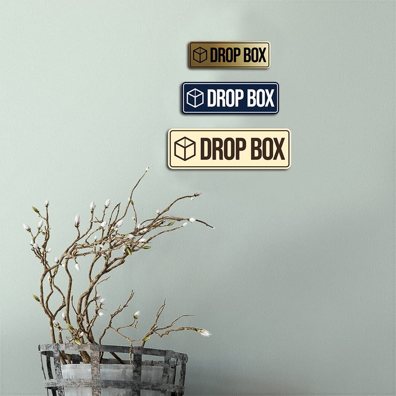 Standard Drop Box Sign (Black) - Large