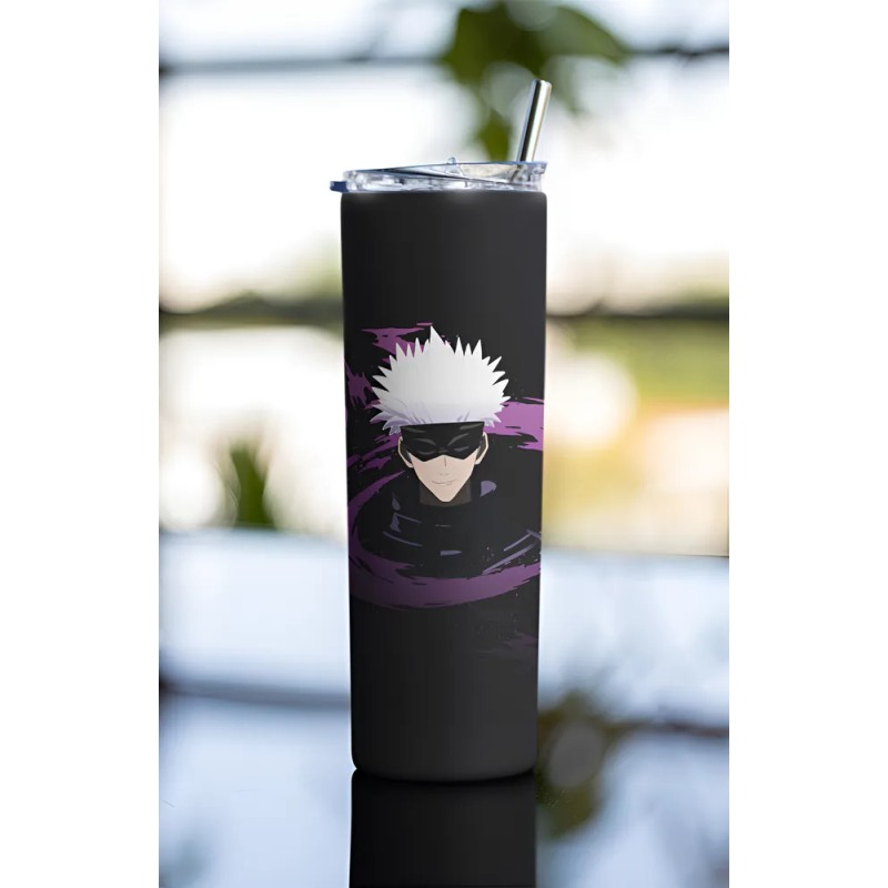 Termo Jujutsu Kaisen Satoru Gojo Acero Inoxidable 600ml Negro