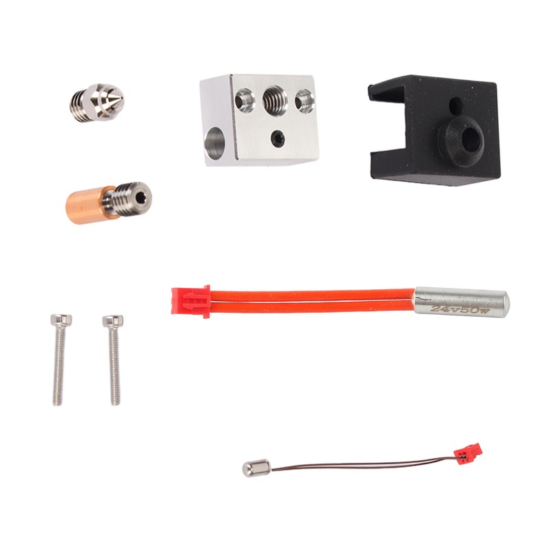 Hot End Extruder Nozzle Kit Heat Resistant Nickel Copper Plated