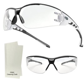 HTS HUNTERSKY E9532 Super Flexible Lightweight Anti Fog Wrap-Around U6 Clear Shooting Safety Glasses with ANSI Z87.1 Scratch Resist lab chemistry goggles