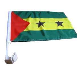 Moon Knives (2 Pack) Sao Tome Principe Country Car Window Vehicle 12''x18'' Flag - Party Decorations Supplies For Parades - Prime Outside, Garden, Men Cave Decor Flag