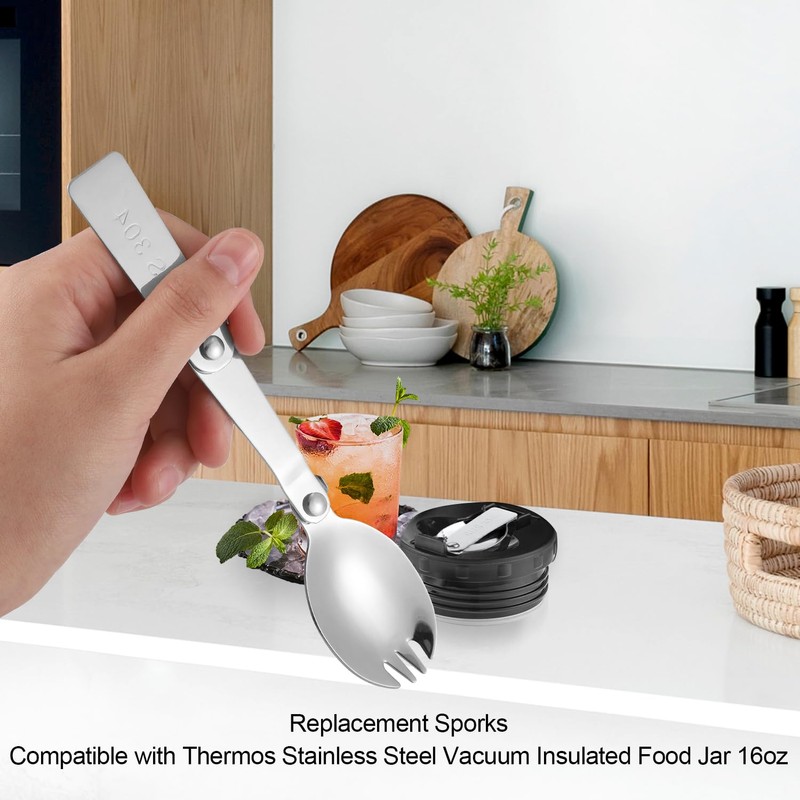 2pcs Spork for Thermos Stainless Steel King Vacuum Insulated Food