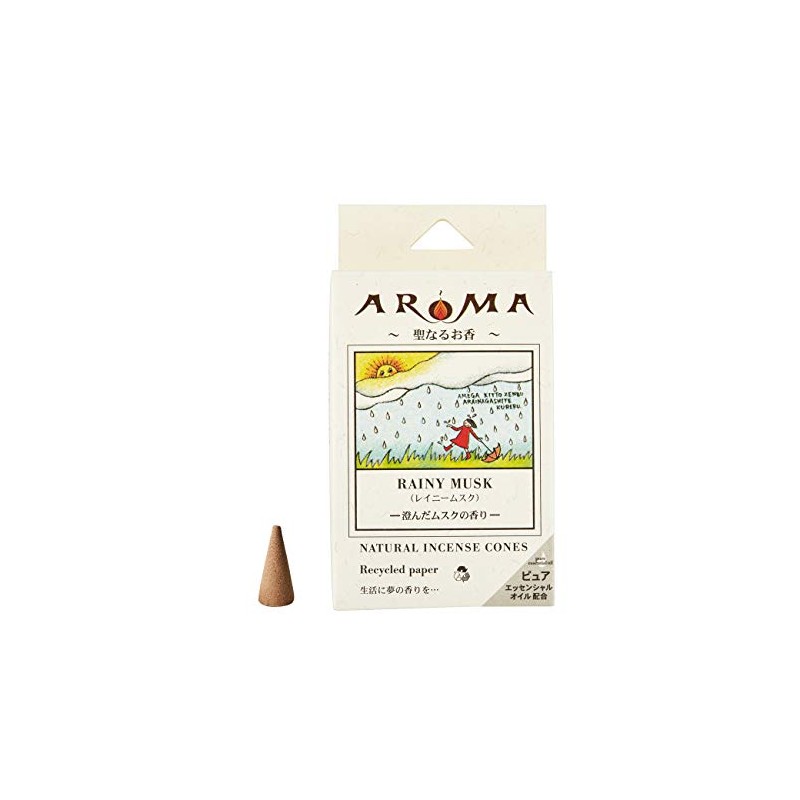 Aroma Incense Rainy Musk, 16 Tablets (Incense, Cone-type Incense, Burning