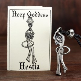 Greek Goddess Hestia Pendant Necklace - Pewter Hoop Dance Jewelry