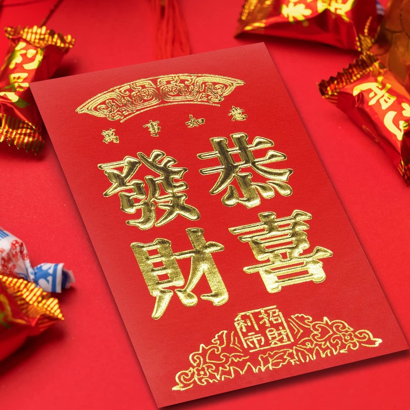 72 Traditional Chinese New Year Red Envelopes 2024 Year of