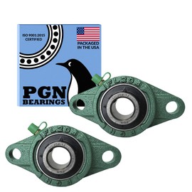 PGN UCFL204-12 Pillow Block Bearing - Pack of 2 Flange Mounted Pillow Block Bearings - Chrome Steel Bearings with 3/4" Bore - Self Alignment