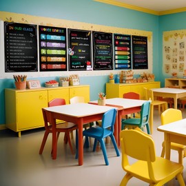 Moinchore 9 Pcs Classroom Rules Poster 17" x 11" Educational Posters for Classroom Decorations Motivational Class Posters for Elementary Middle School Kindergarten Back to School Teacher Supplies