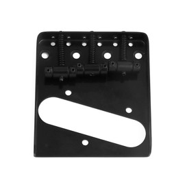 Bogart Guitar Bridge Tailpiece 3 Pcs Zinc Saddles Bridge for Vintage Tele Telecaster Style Electric Guitar Parts Top or Bottom Load Ashtray Style Black.