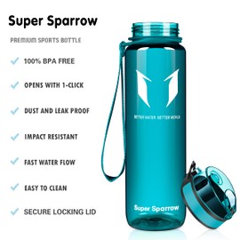 Super Sparrow Water Bottle - 25 oz - BPA & Toxic Free Tritan Water Bottles - One Touch Opening - Leak-proof Plastic Bottle - Kids Water Bottle for Office, Gym, Outdoor, Sports