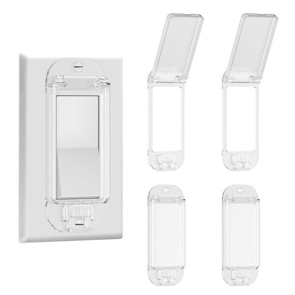 (Clear,4 Pack) Light Switch Cover Guard,Light Switch Plate,ChildProof Wall Switch