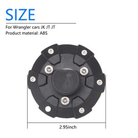 Dewkou 1 PC Antenna Base Cover, 29.5In Diameter ABS Radio Antenna Base Cover, Compatible with Jeep Wrangler 2007-2022 JK JKU JL JLU Gladiator JT (Black)