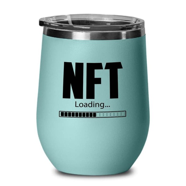 Flairy Land Cryptocurrency Wine Tumbler 12oz Teal -Loading - Trader