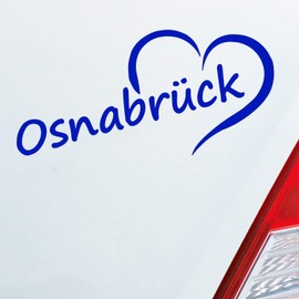 Car Sticker in your colours Heart City City Love Osnabrück Home 17x8 cm Car Sticker, dark blue