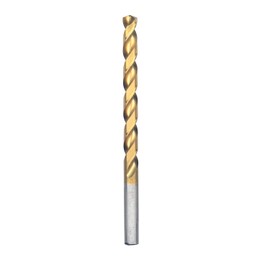 BOSCH TI2145 1-Piece 9/32 In. x 4-1/4 In. Titanium Nitride Coated Metal Drill Bit with Straight Shank for Applications in Heavy-Gauge Carbon Steels, Light Gauge Metal, Hardwood