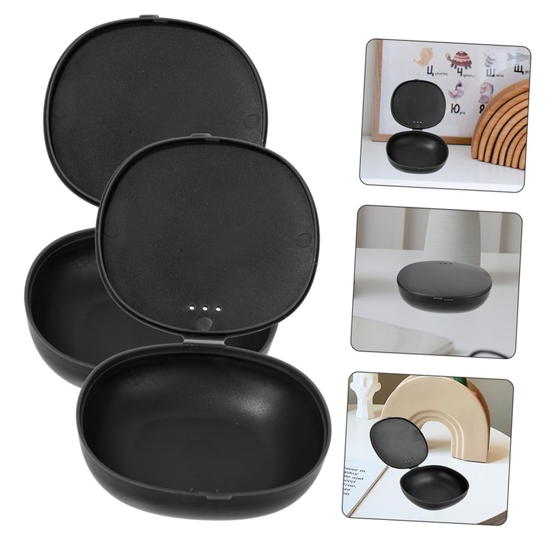 Ipetboom 4pcs Disc Case Cups Holder Case Black Plastic