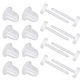 100 Pair Plastic Clear Earrings for Surgery, Work, Sports - Invisible Silicone Stud Replacements for Women and Men
