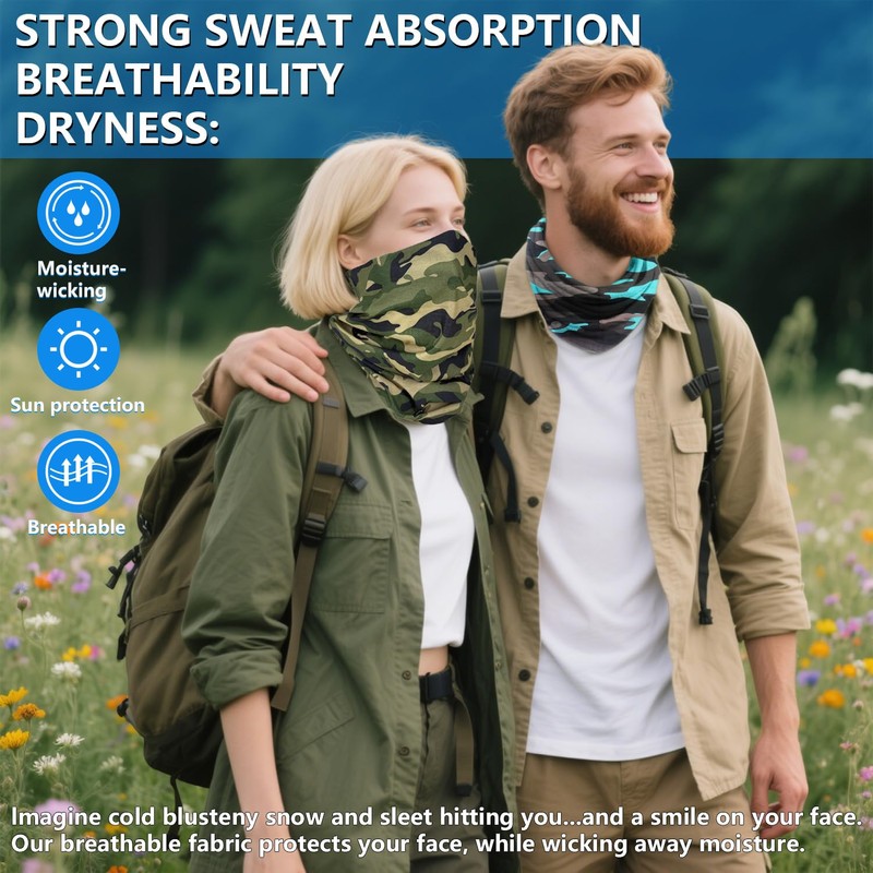 Cooling Neck Gaiter for Men Women Gator Face Mask Scart