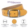 styleBREAKER Unisex Genuine Leather Belt 3.7 cm | Shiny Cowhide