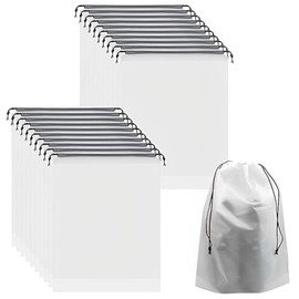 DACUAN 20pcs Transparent Travel Shoe Bags for Packing in Suitcase, Large 15.7x11.8 Inch Shoes Storage Packing Pouch Organizers Drawstring Shoe Bag for Storage Moving House for Men Women