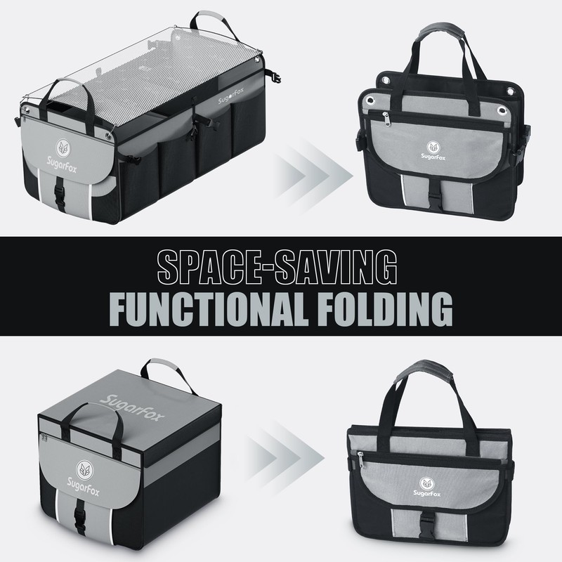 SugarFox Modular (63L+26L) Trunk Organizer for Car/SUV, Heavy-Duty Storage, Soft/Hard