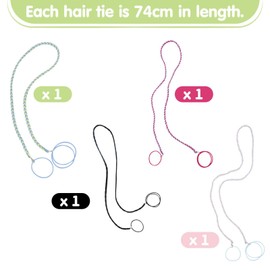 4 Stücke Perückenblätter, Elastische Haarbänder, Kreative Und Personalisierte Haarzubehör, Frisurdekorationen, Geeignet Für Fitness, Schwimmen, Tauchen Und Radfahren.